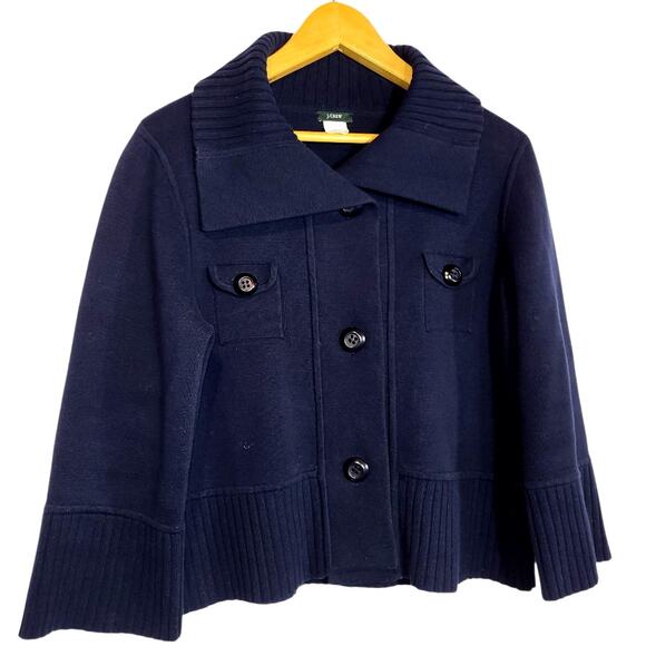 J. Crew Women's 3/4 Sleeve Button Front Sweater Cardigan Style Pockets Large - Picture 1 of 7